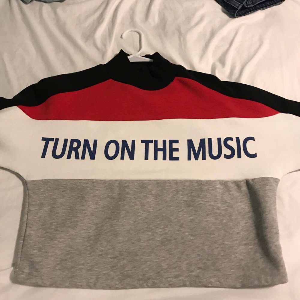 Zara cropped color block sweatshirt